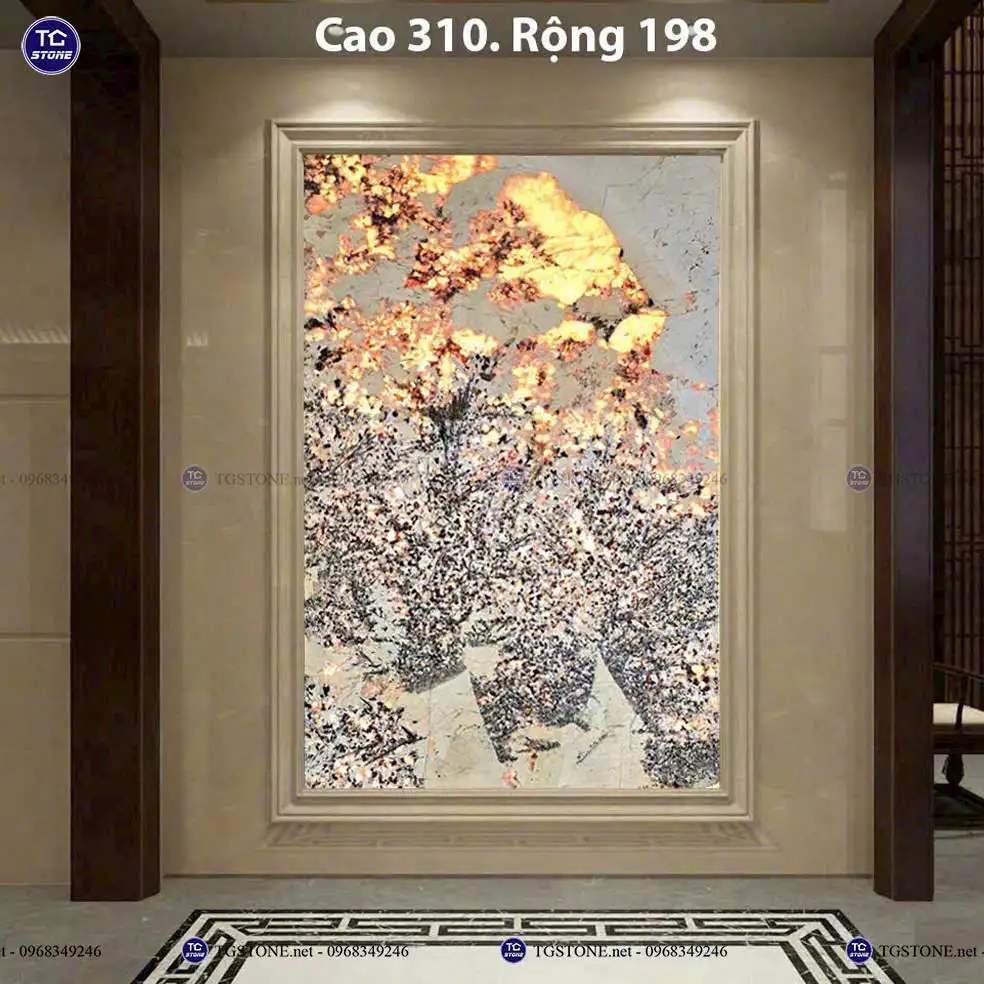 Đá Tự Nhiên Xuyên Sáng Hoa Mai Hoa Đào 9