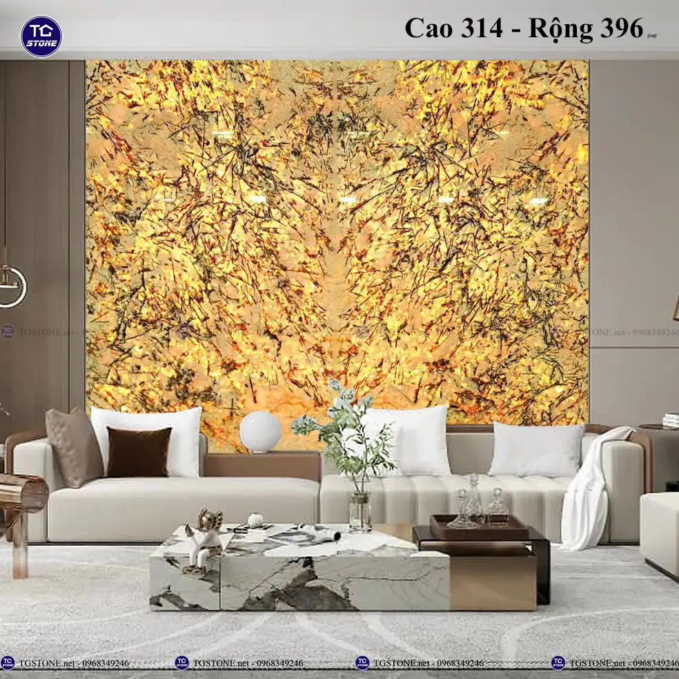 Tranh Đá Tự Nhiên Xuyên Sáng Hoa Mai Hoa Đào 44