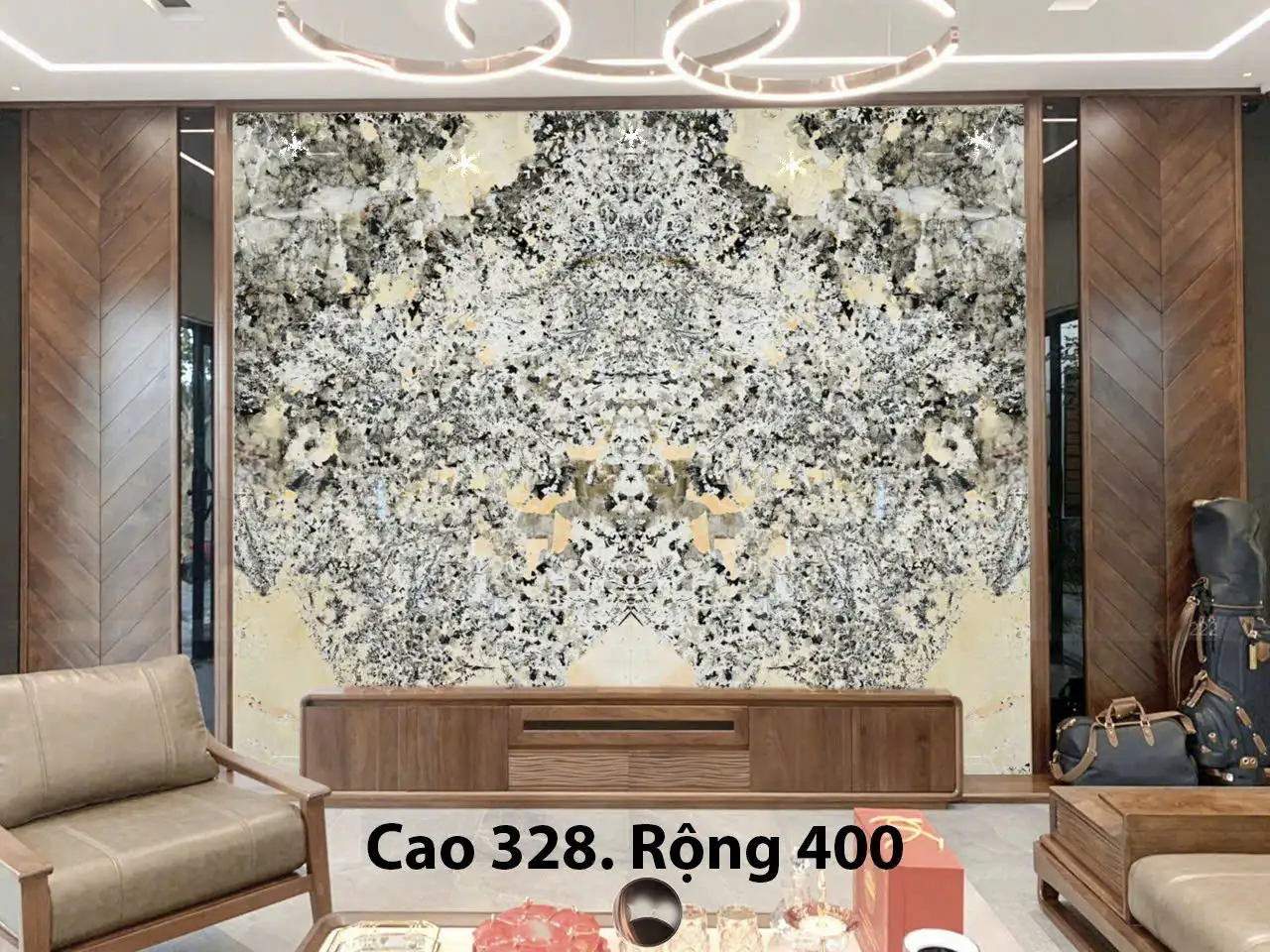 Tranh Đá Tự Nhiên Xuyên Sáng Hoa Mai Hoa Đào 55