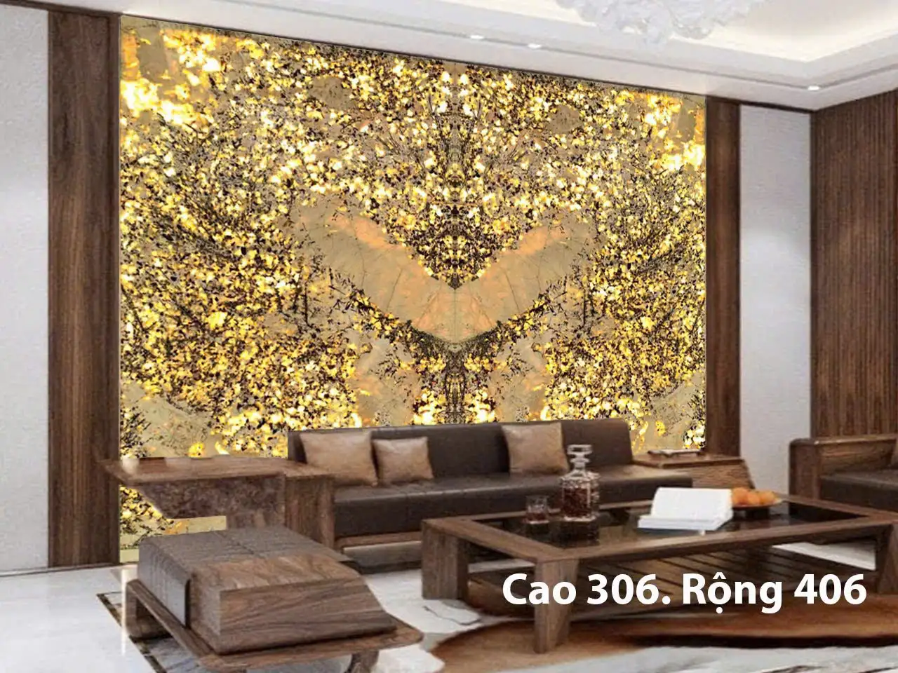 Tranh Đá Tự Nhiên Xuyên Sáng Hoa Mai Hoa Đào 56