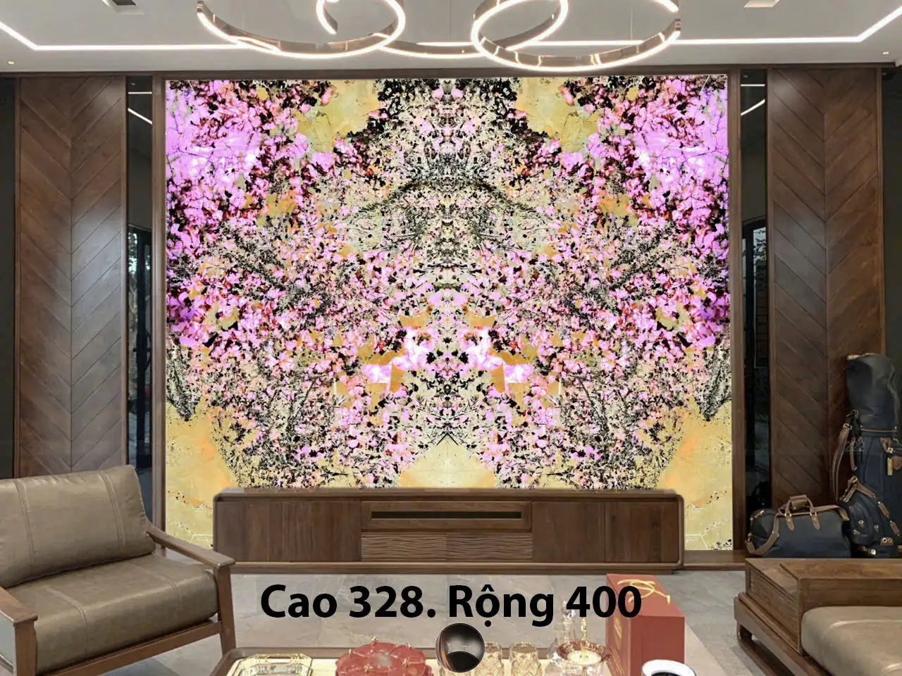 Tranh Đá Tự Nhiên Xuyên Sáng Hoa Mai Hoa Đào 59