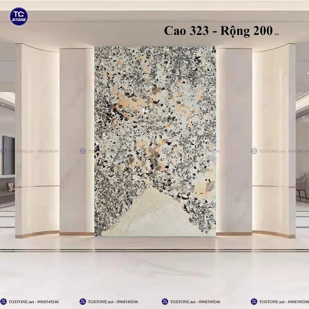 Tranh Đá Tự Nhiên Xuyên Sáng Hoa Mai Hoa Đào 65