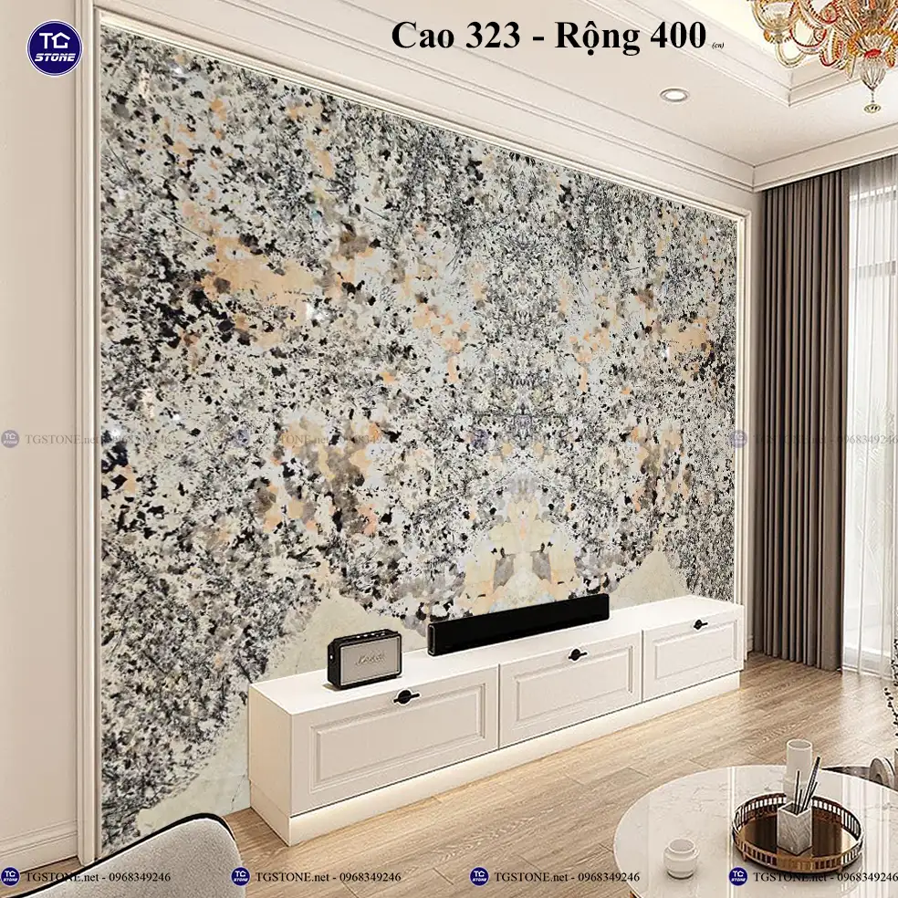 Tranh Đá Tự Nhiên Xuyên Sáng Hoa Mai Hoa Đào 66