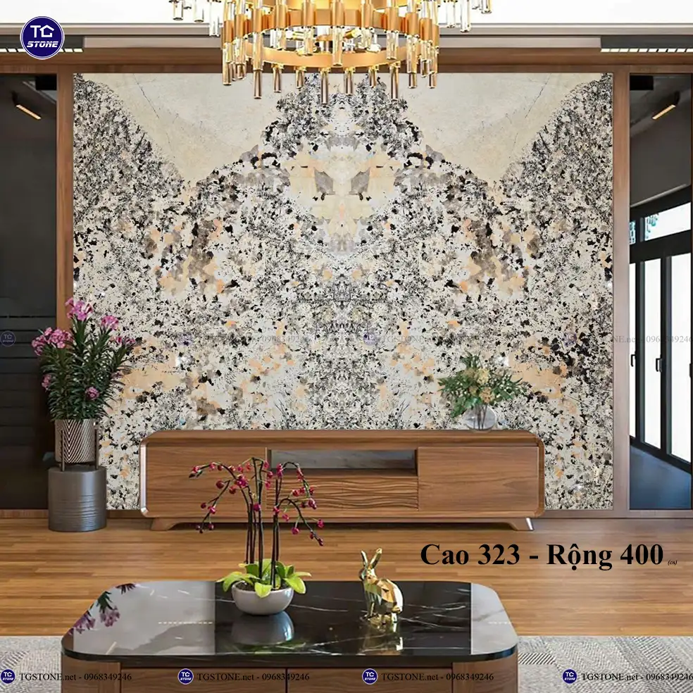 Tranh Đá Tự Nhiên Xuyên Sáng Hoa Mai Hoa Đào 68