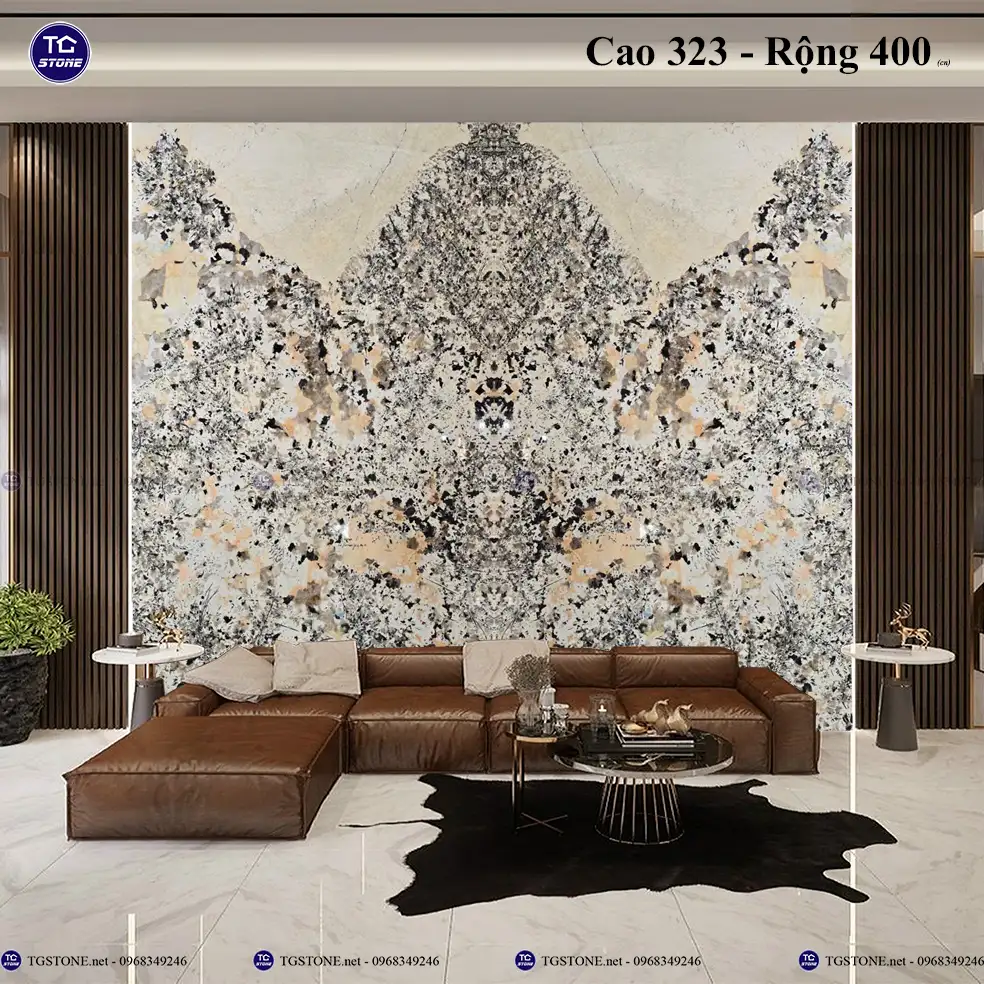Tranh Đá Tự Nhiên Xuyên Sáng Hoa Mai Hoa Đào 69