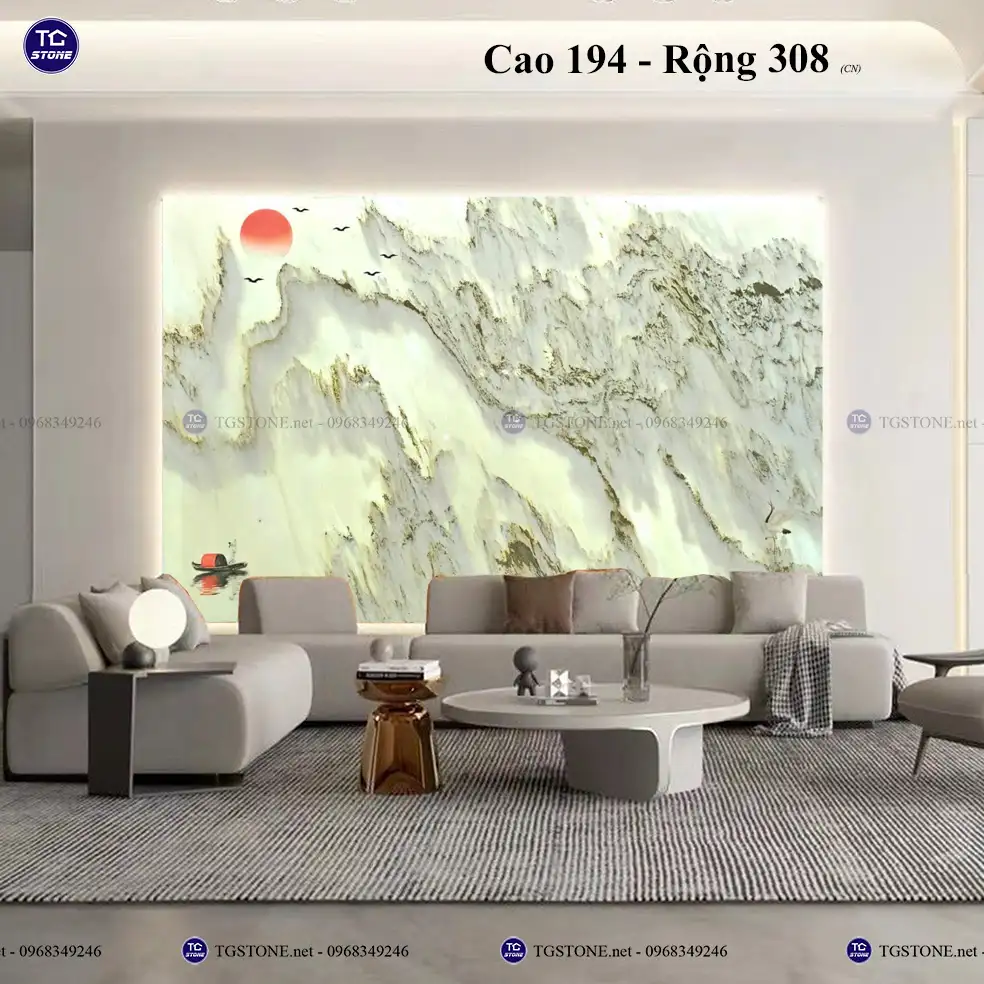 Tranh Đá Sơn Thủy Tự Nhiên Phòng Khách 10