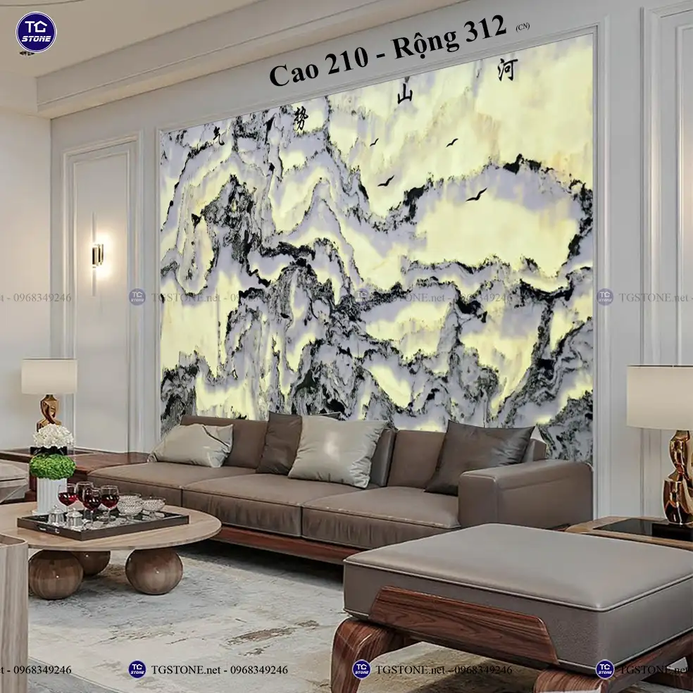 Tranh Đá Sơn Thủy Tự Nhiên Phòng Khách 13