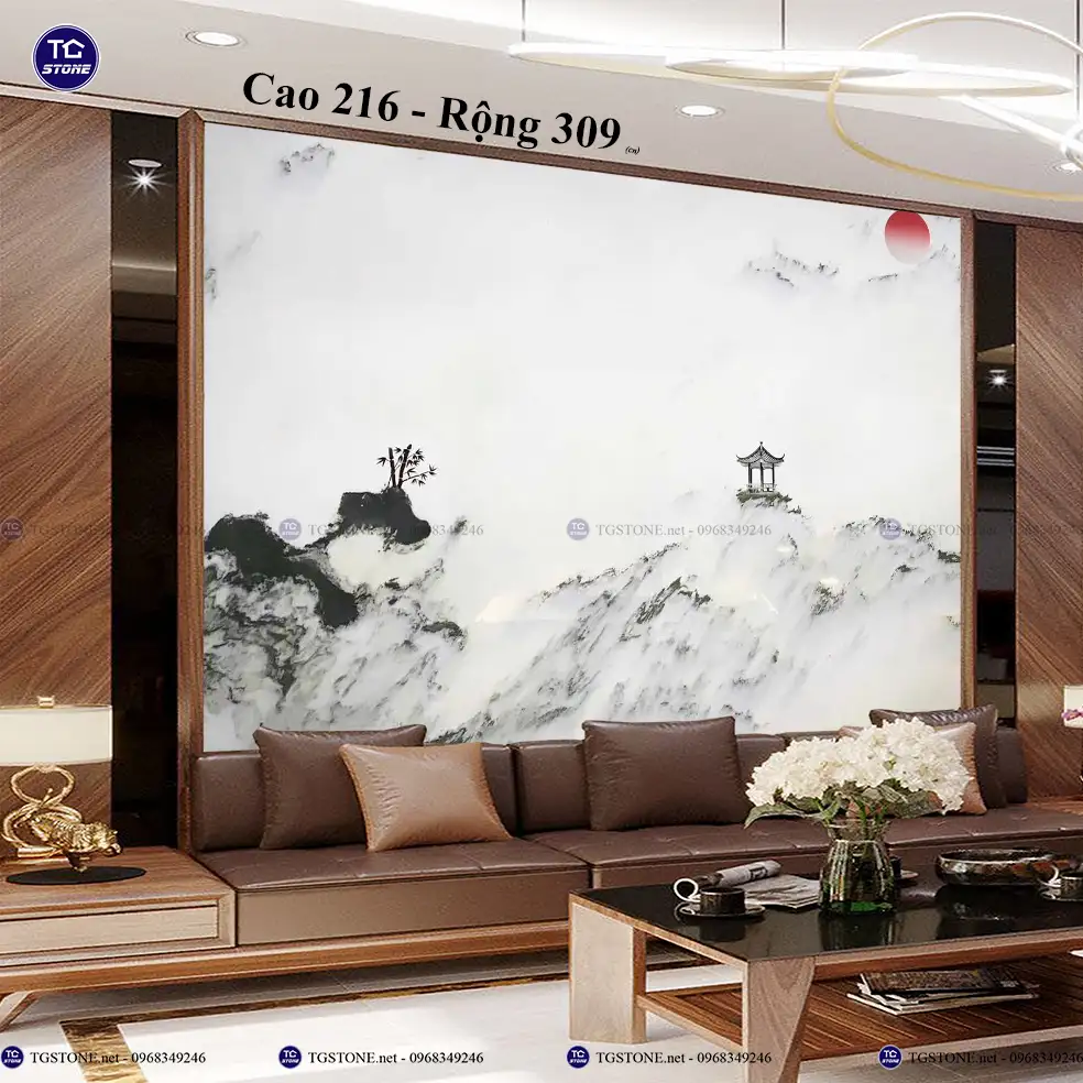 Tranh Đá Sơn Thủy Tự Nhiên Phòng Khách 17