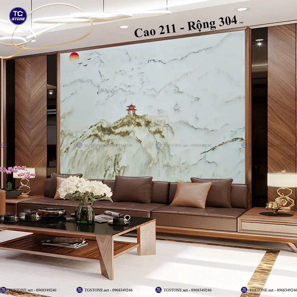 Tranh Đá Sơn Thủy Tự Nhiên Phòng Khách 18