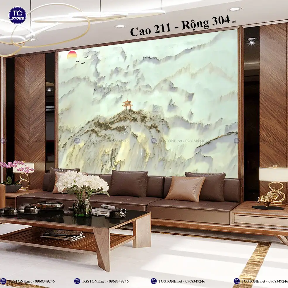 Tranh Đá Sơn Thủy Tự Nhiên Phòng Khách 19