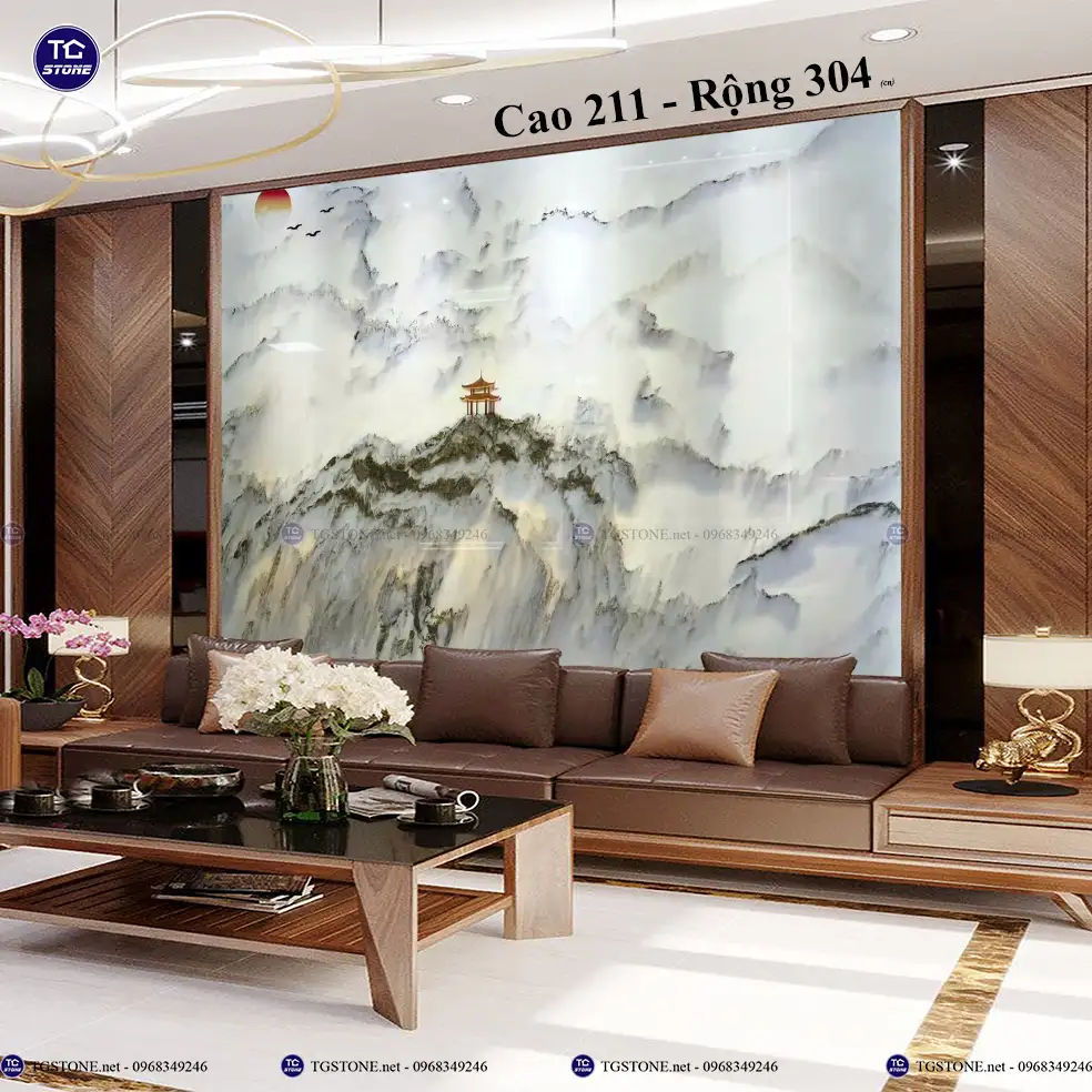 Tranh Đá Sơn Thủy Tự Nhiên Phòng Khách 20