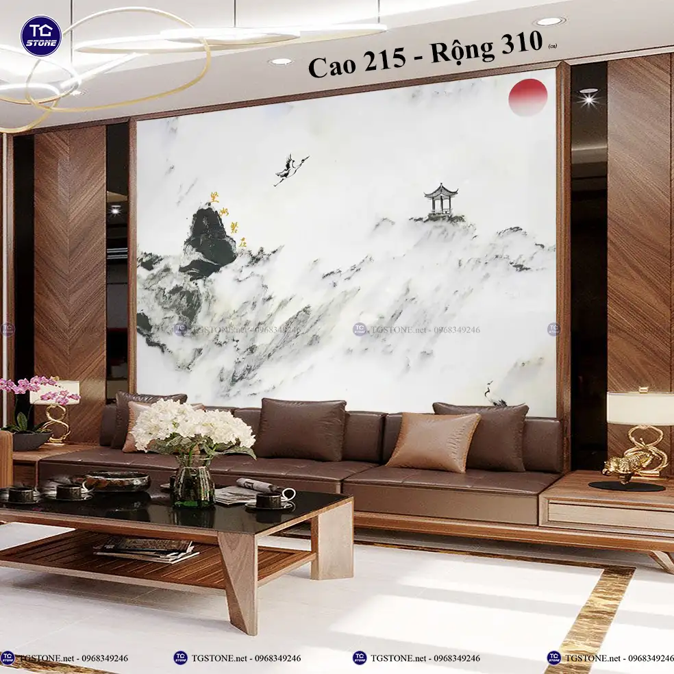 Tranh Đá Sơn Thủy Tự Nhiên Phòng Khách 22