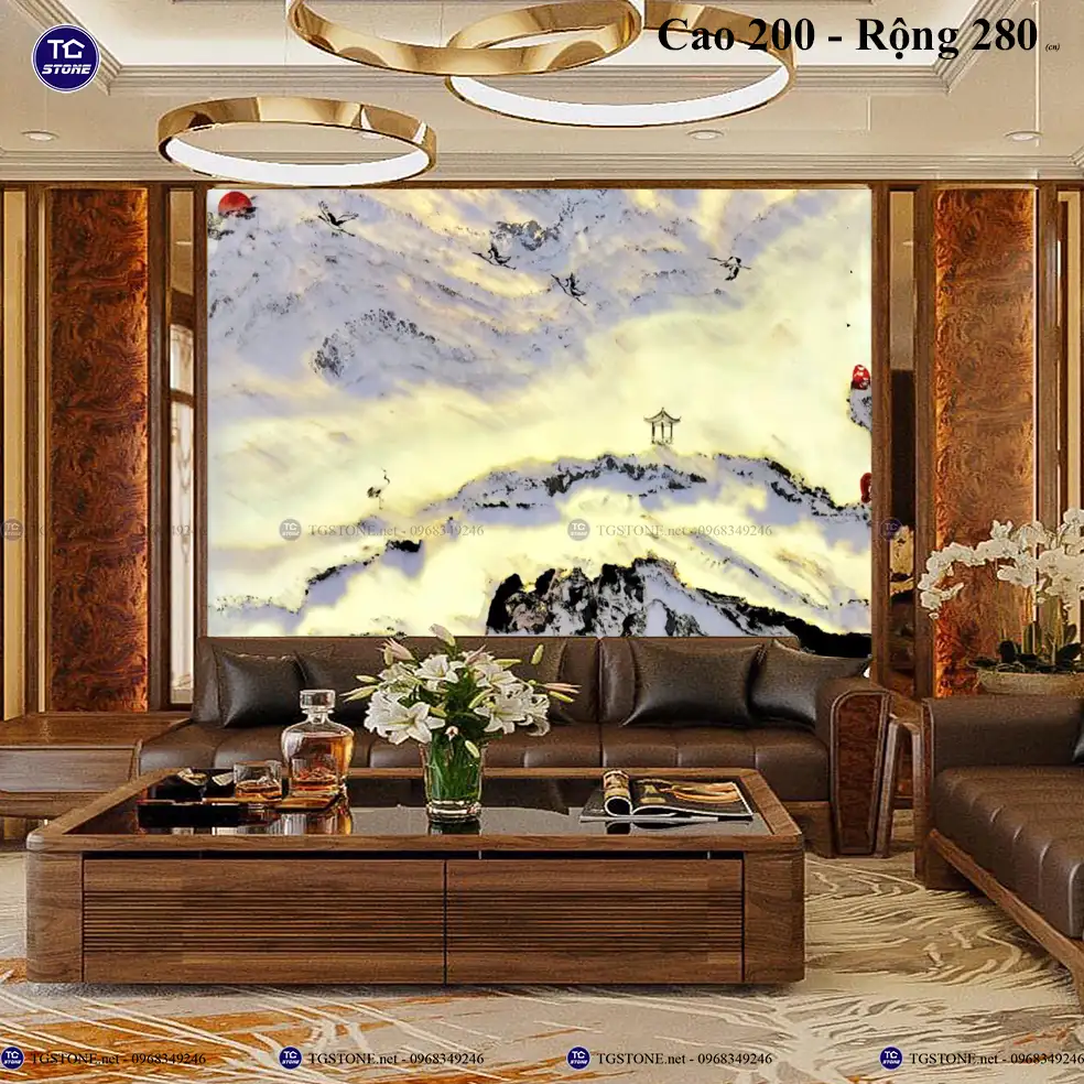 Tranh Đá Sơn Thủy Tự Nhiên Phòng Khách 36