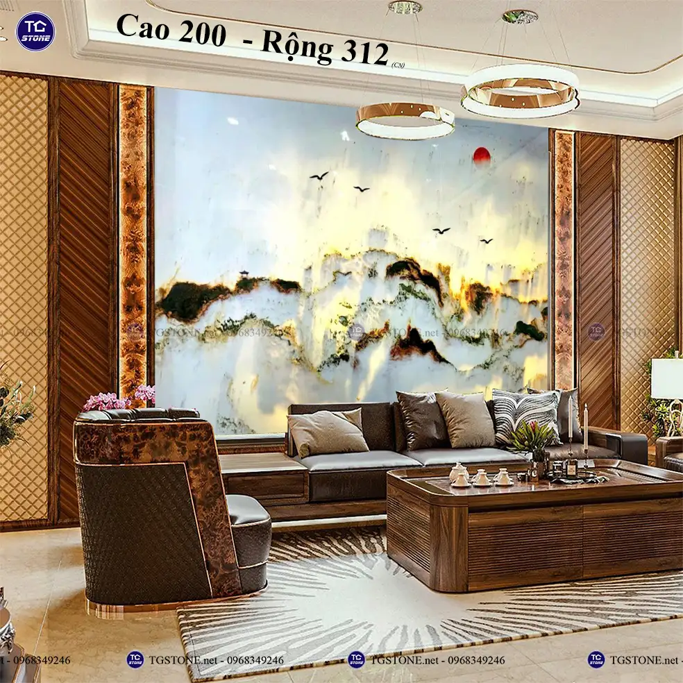 Tranh Đá Sơn Thủy Tự Nhiên Phòng Khách 4