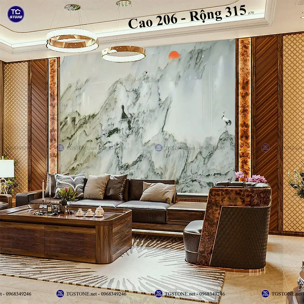 Tranh Đá Sơn Thủy Tự Nhiên Phòng Khách 7