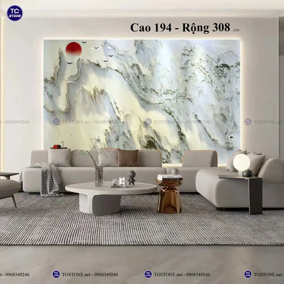 Tranh Đá Sơn Thủy Tự Nhiên Phòng Khách 9