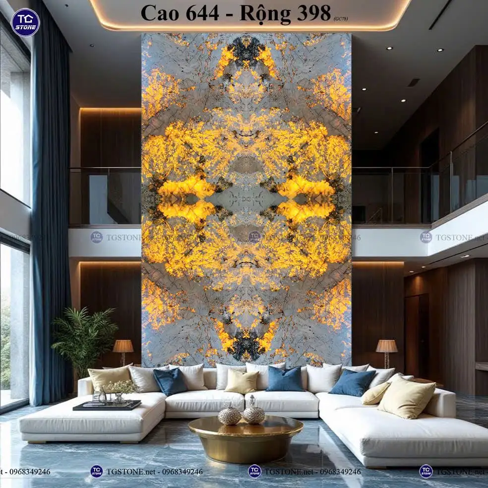 Vách Đá Tự Nhiên Thông Tầng Phòng Khách 100