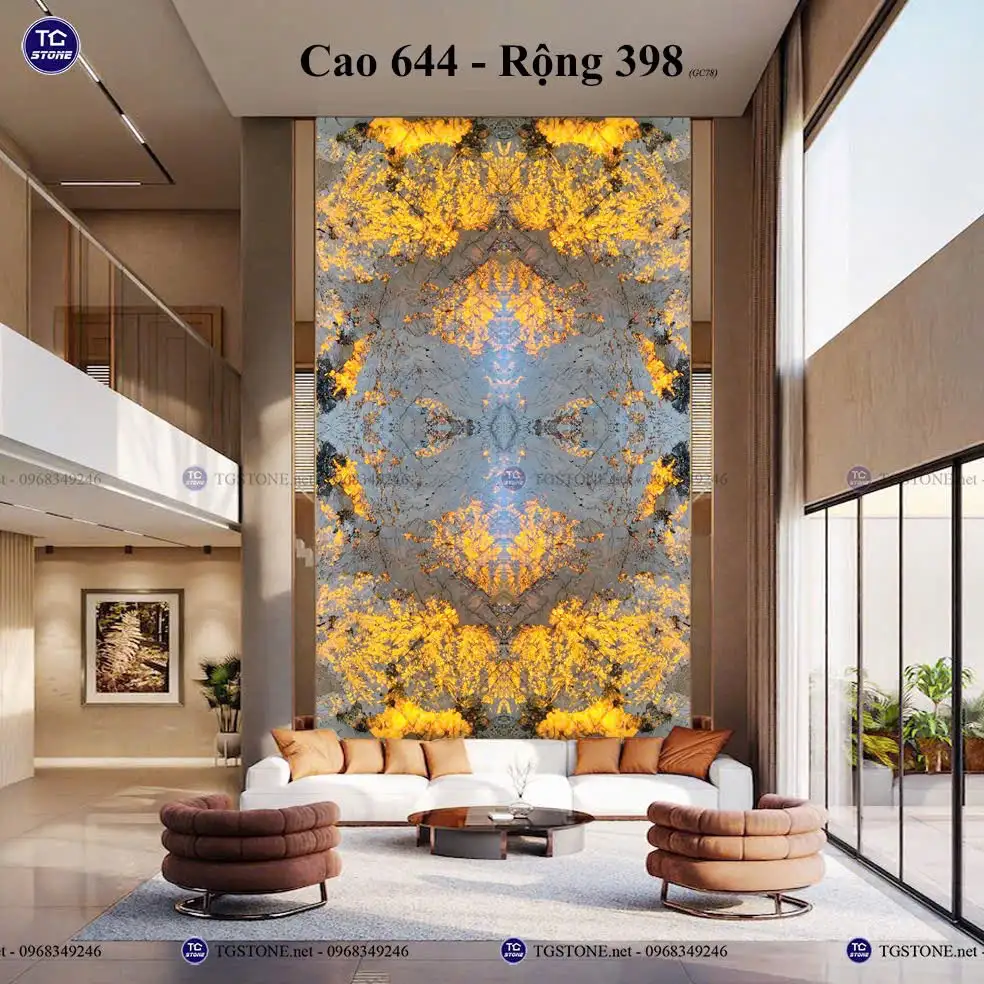 Vách Đá Tự Nhiên Thông Tầng Phòng Khách 101
