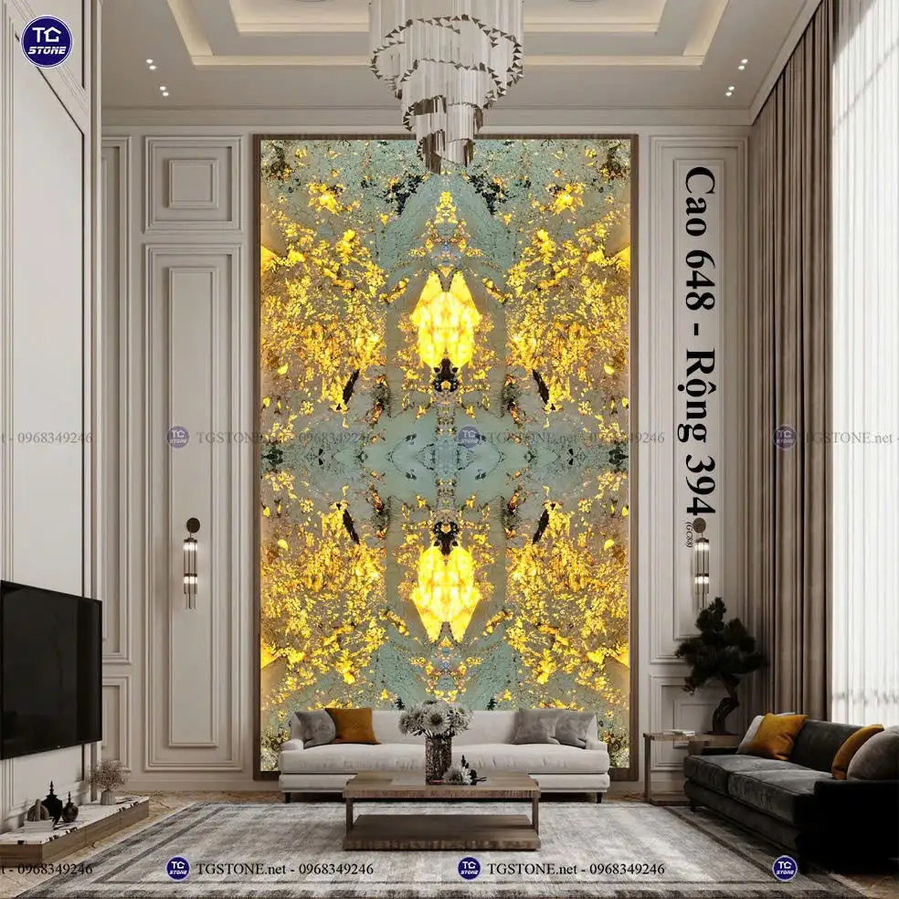 Vách Đá Tự Nhiên Thông Tầng Phòng Khách 104