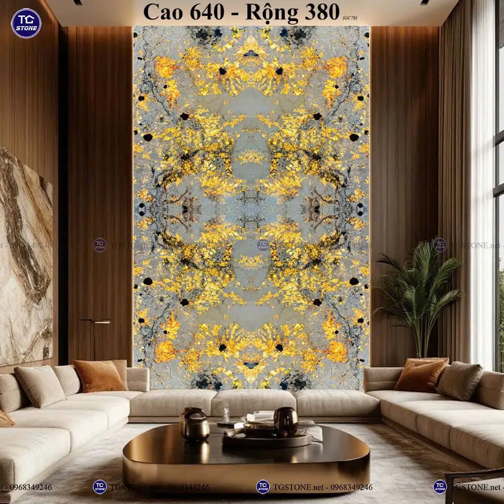 Vách Đá Tự Nhiên Thông Tầng Phòng Khách 108