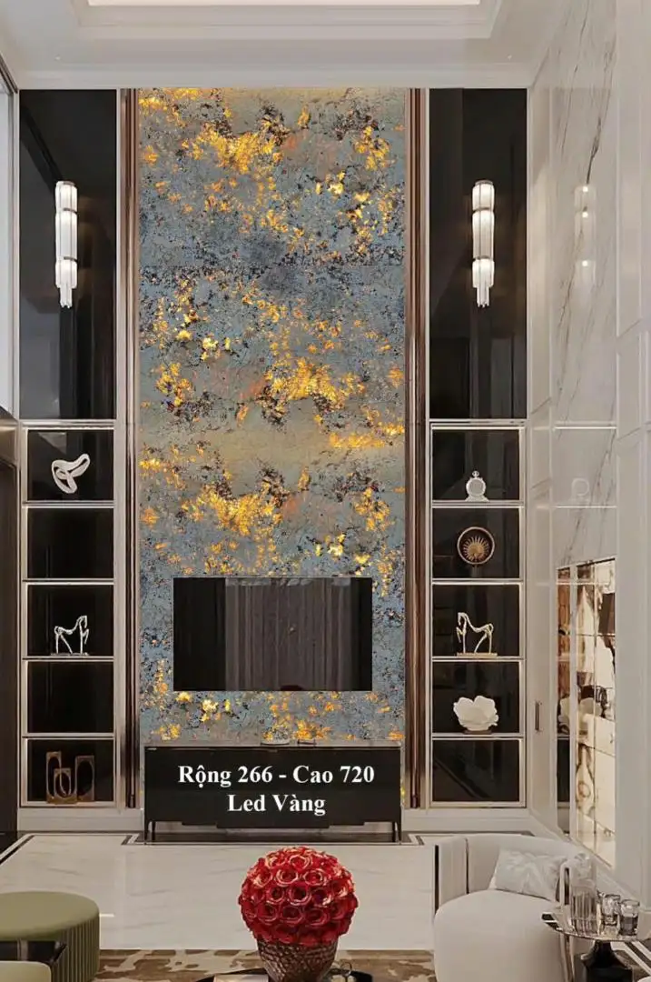 Vách Đá Tự Nhiên Thông Tầng Phòng Khách 14