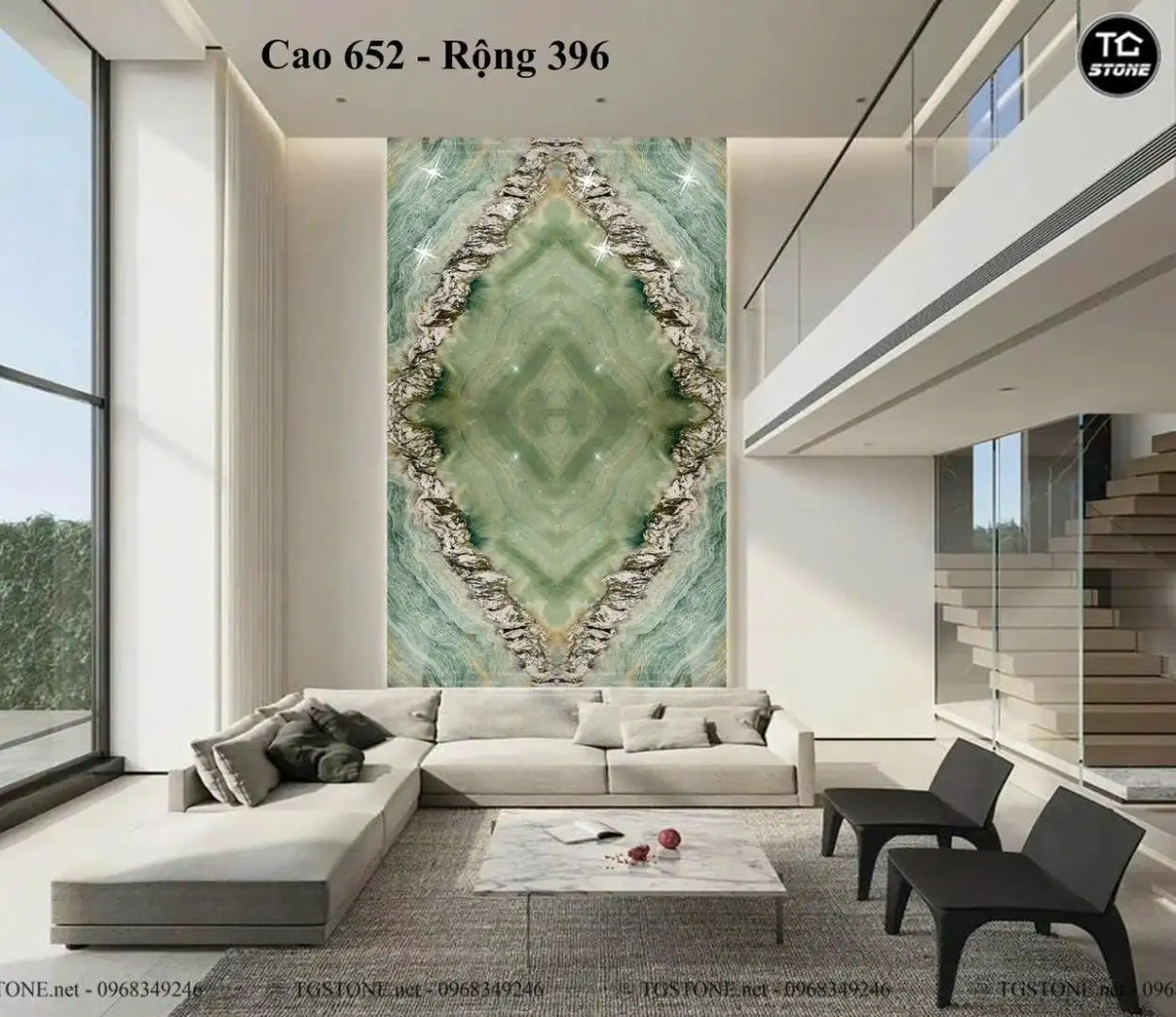 Vách Đá Tự Nhiên Thông Tầng Phòng Khách 162
