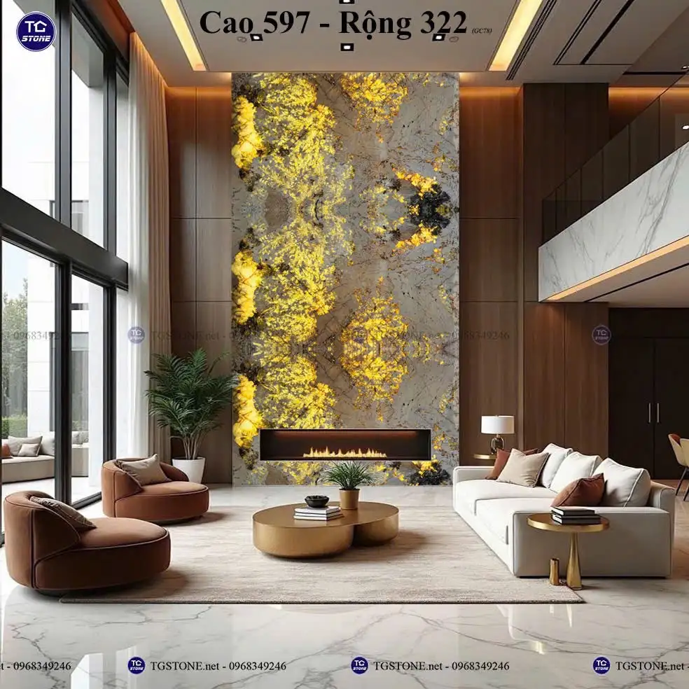 Vách Đá Tự Nhiên Thông Tầng Phòng Khách 52