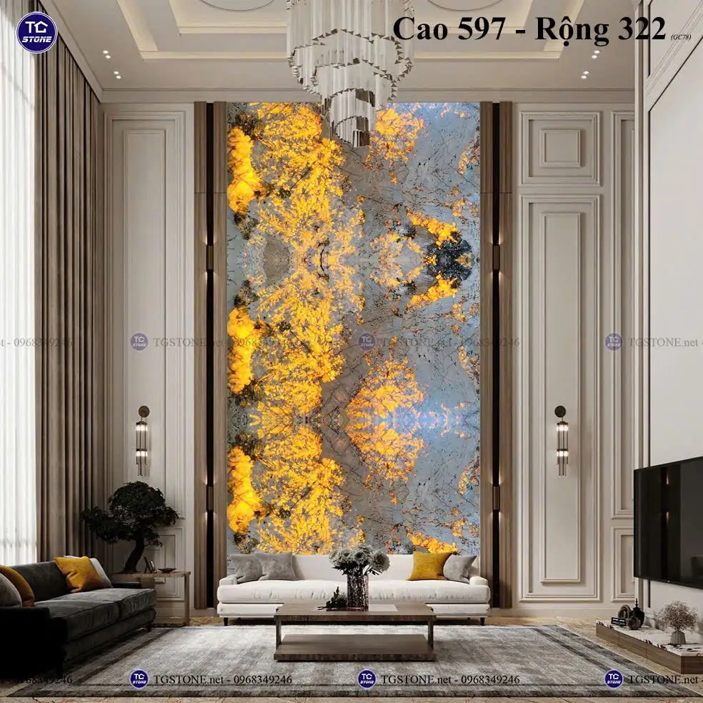 Vách Đá Tự Nhiên Thông Tầng Phòng Khách 63