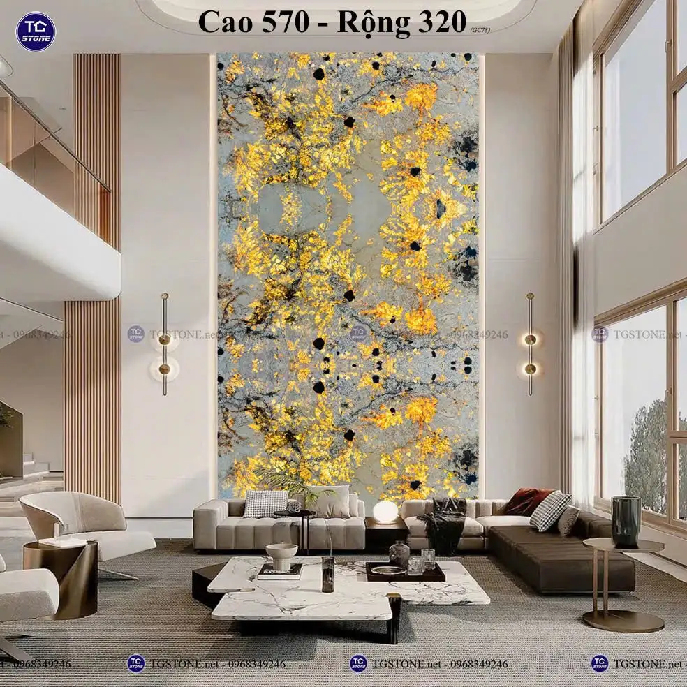 Vách Đá Tự Nhiên Thông Tầng Phòng Khách 73
