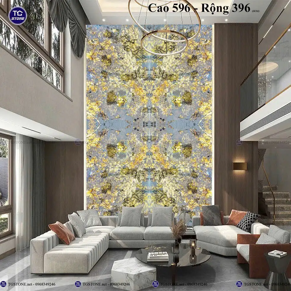 Vách Đá Tự Nhiên Thông Tầng Phòng Khách 83
