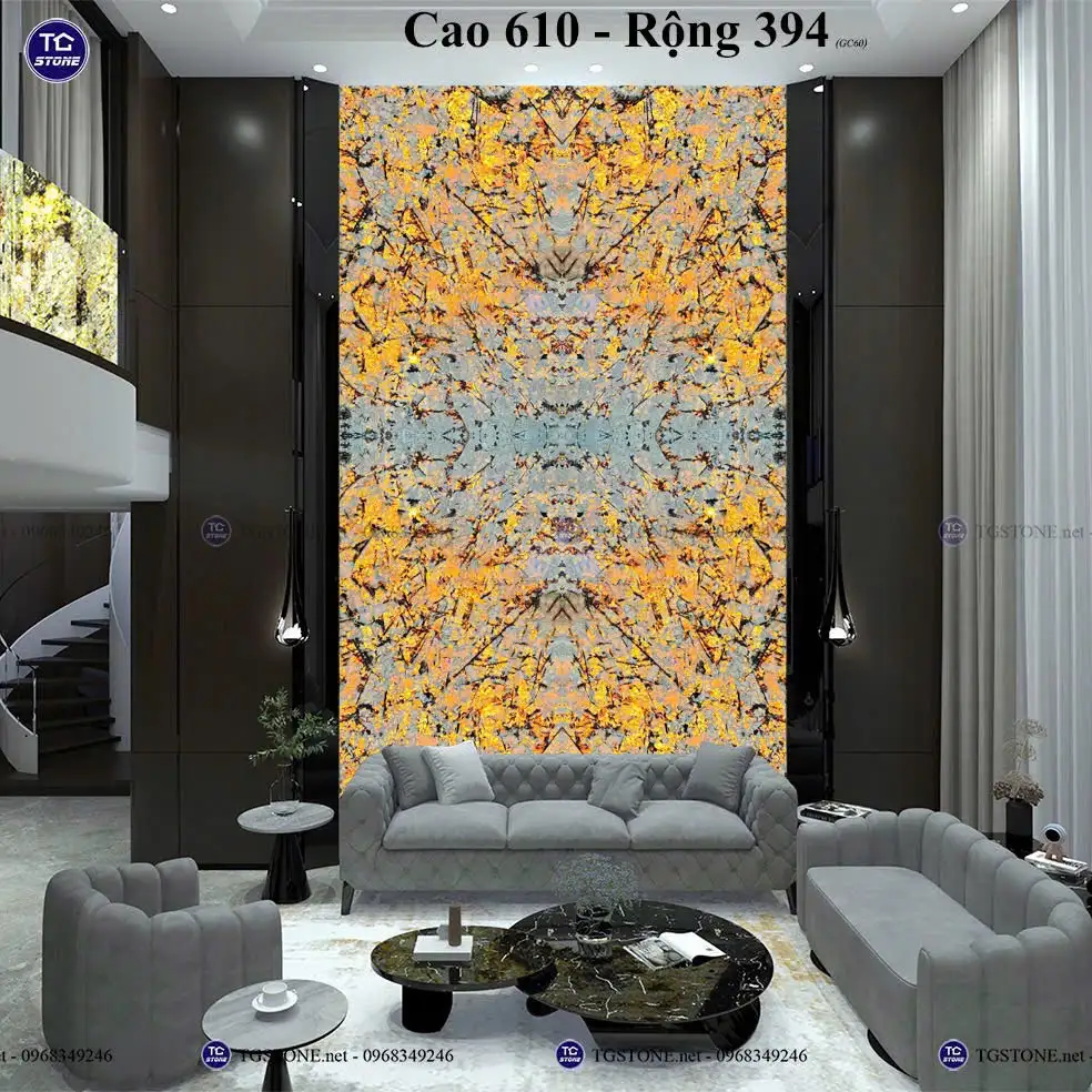 Vách Đá Tự Nhiên Thông Tầng Phòng Khách 87
