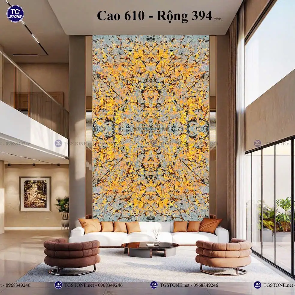 Vách Đá Tự Nhiên Thông Tầng Phòng Khách 94