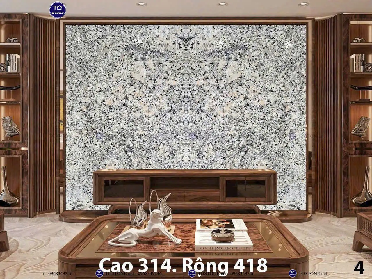Tranh Đá Xuyên Sáng Đối Xứng Cho Phòng Khách 136