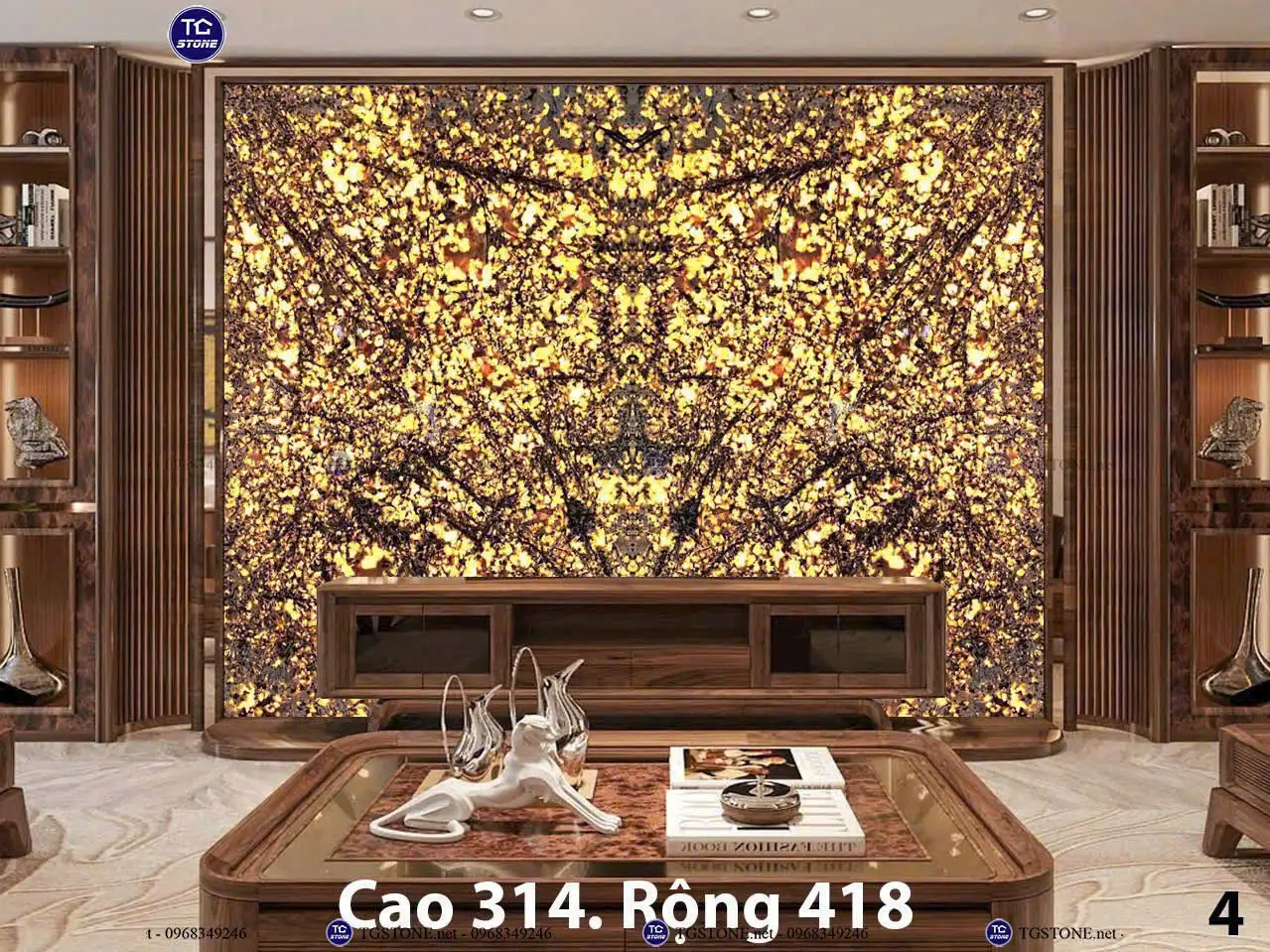 Tranh Đá Xuyên Sáng Đối Xứng Cho Phòng Khách 137