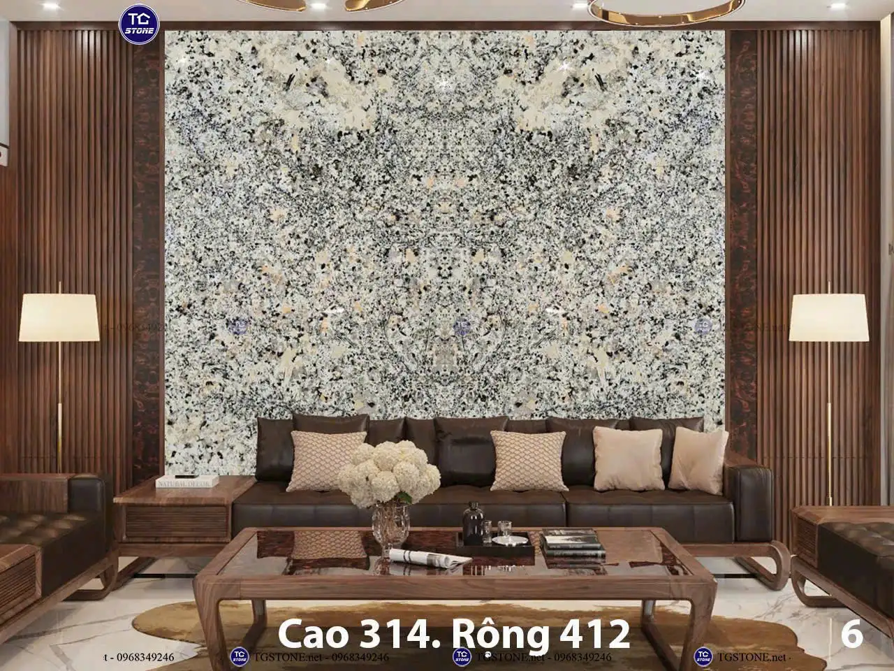Tranh Đá Xuyên Sáng Đối Xứng Cho Phòng Khách 140