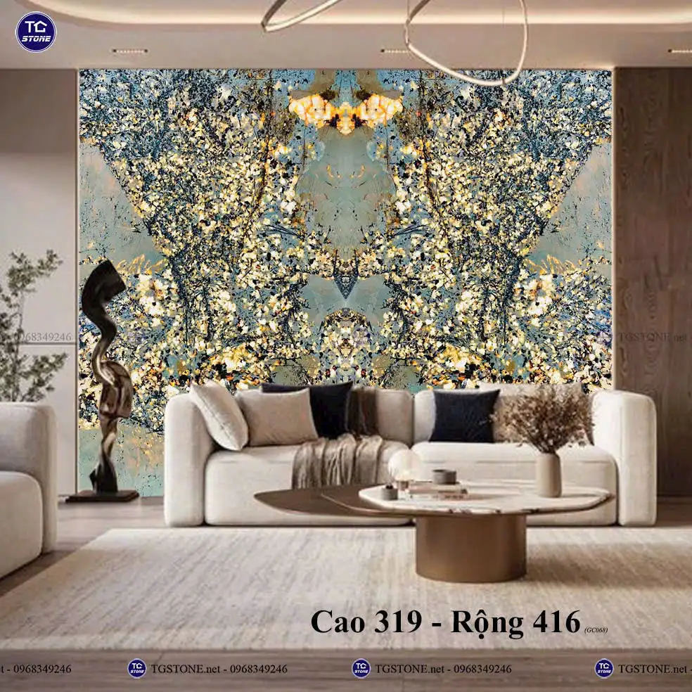 Tranh Đá Xuyên Sáng Đối Xứng Cho Phòng Khách 146
