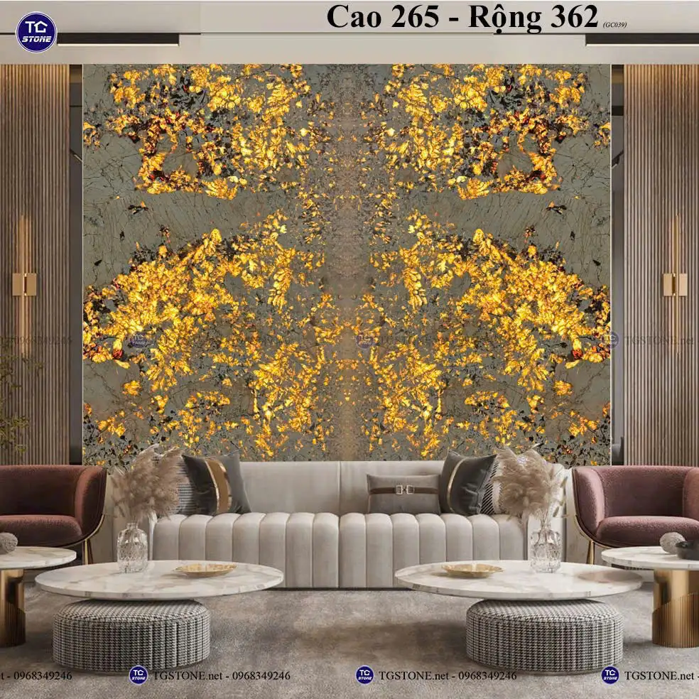 Tranh Đá Xuyên Sáng Đối Xứng Cho Phòng Khách 164