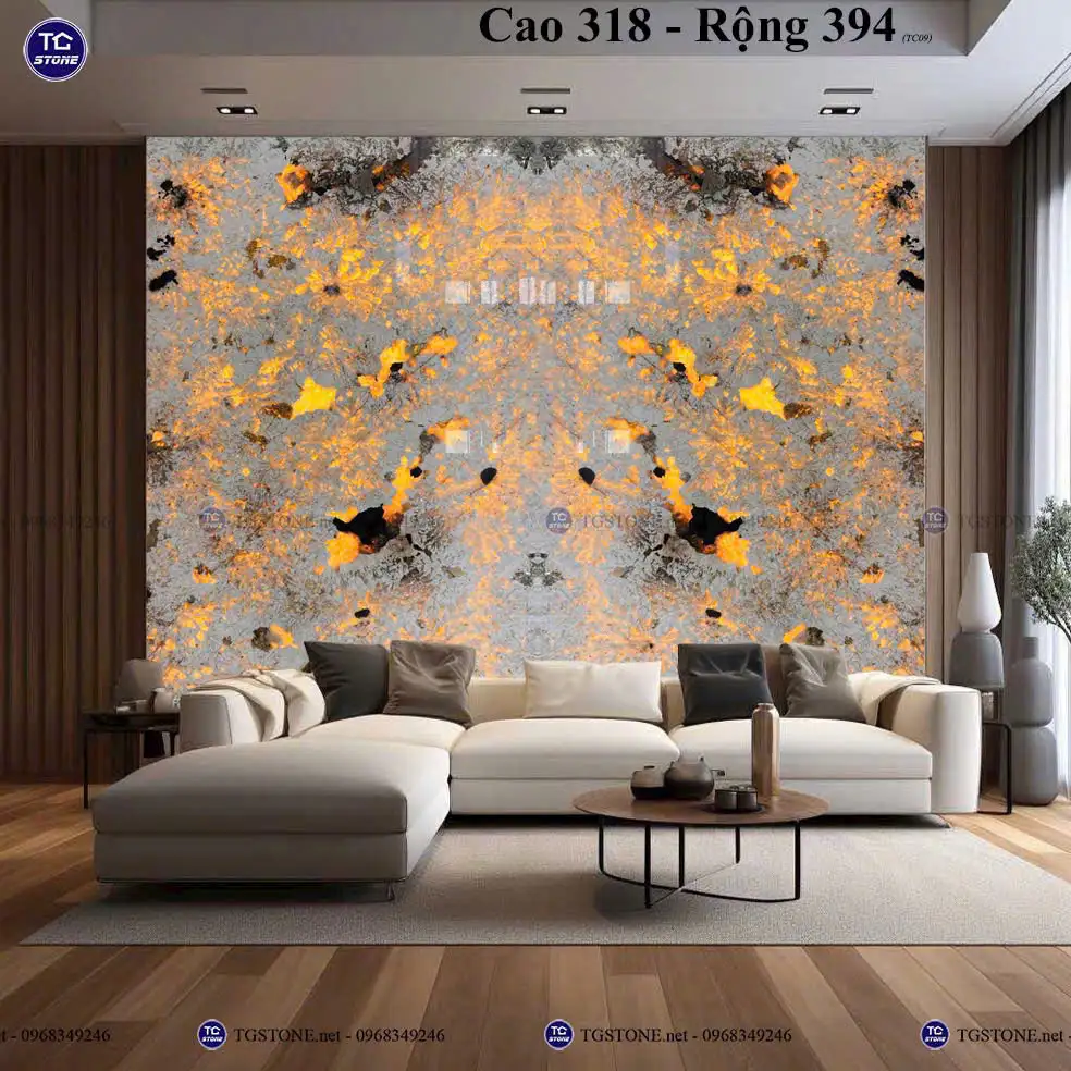 Tranh Đá Xuyên Sáng Đối Xứng Cho Phòng Khách 195