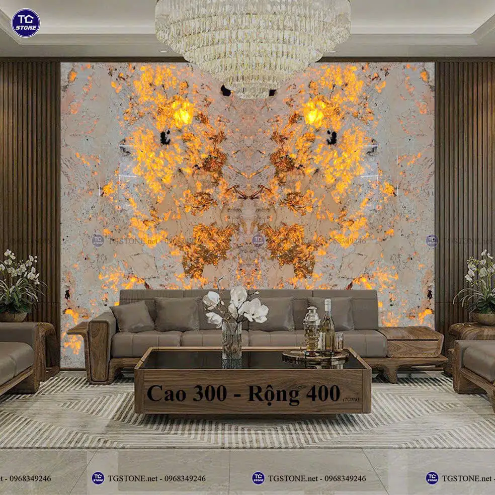Tranh Đá Xuyên Sáng Đối Xứng Cho Phòng Khách 220