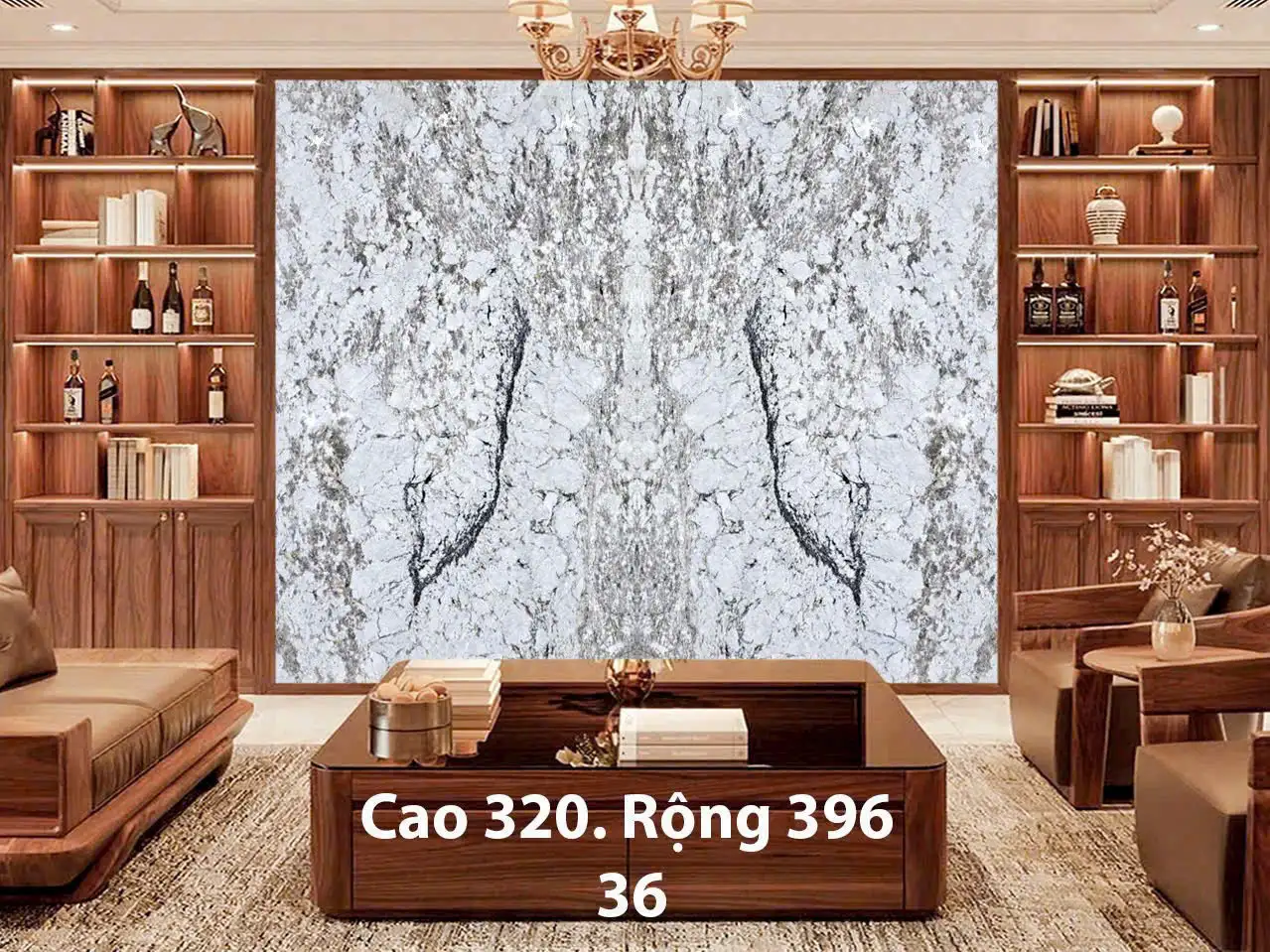 Tranh Đá Xuyên Sáng Đối Xứng Cho Phòng Khách 230