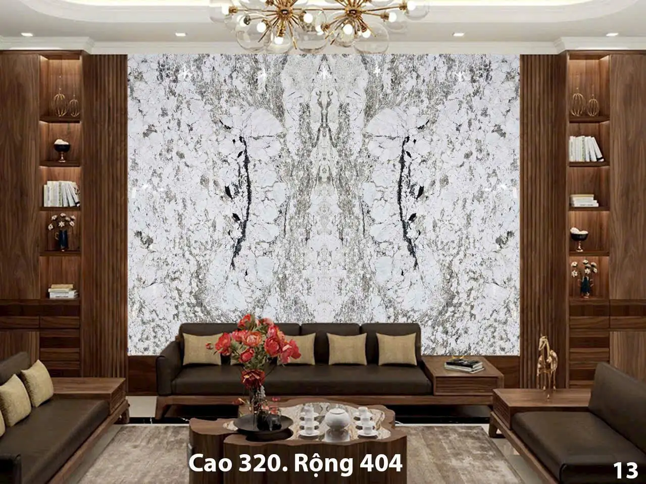 Tranh Đá Xuyên Sáng Đối Xứng Cho Phòng Khách 253