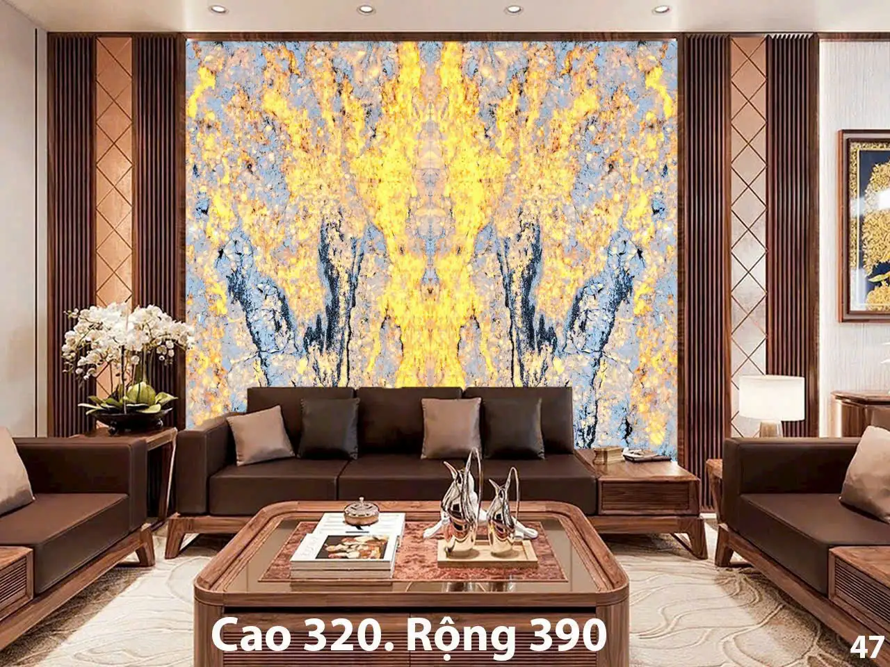 Tranh Đá Xuyên Sáng Đối Xứng Cho Phòng Khách 255