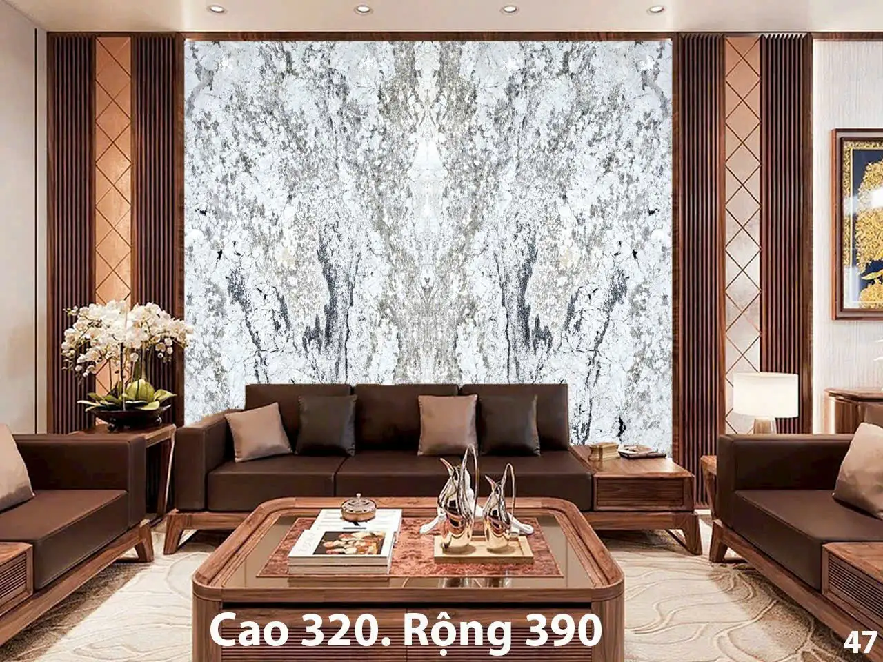 Tranh Đá Xuyên Sáng Đối Xứng Cho Phòng Khách 256