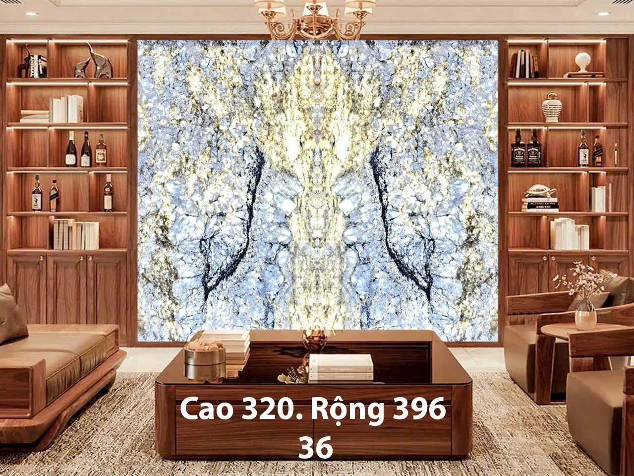 Tranh Đá Xuyên Sáng Đối Xứng Cho Phòng Khách 267