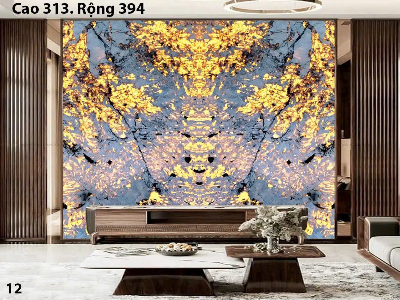 Tranh Đá Xuyên Sáng Đối Xứng Cho Phòng Khách 276