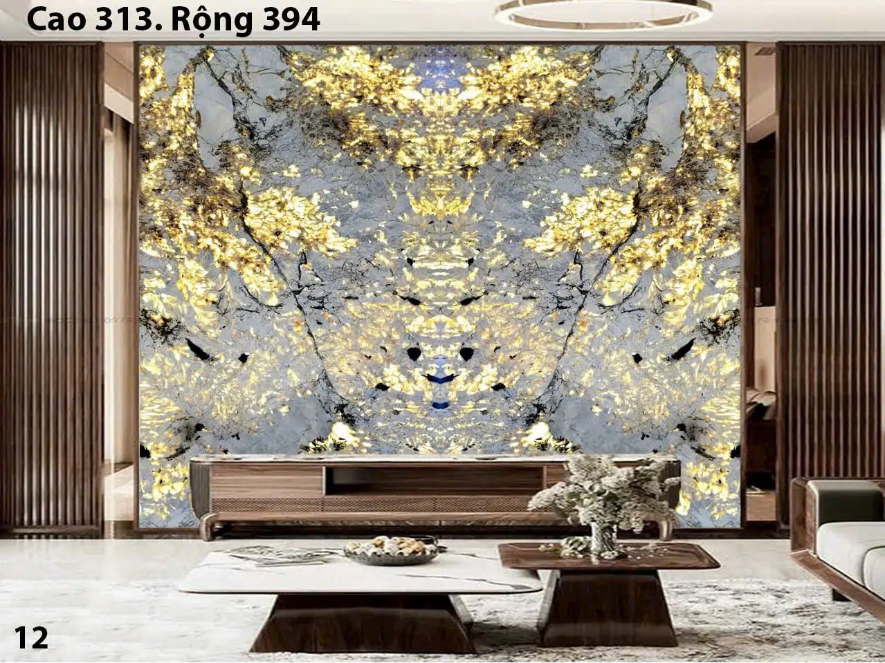 Tranh Đá Xuyên Sáng Đối Xứng Cho Phòng Khách 277