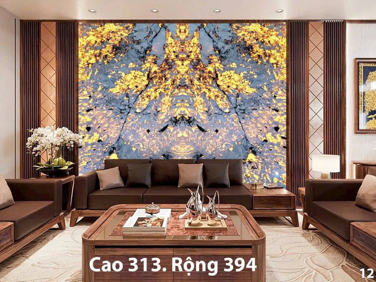 Tranh Đá Xuyên Sáng Đối Xứng Cho Phòng Khách 279