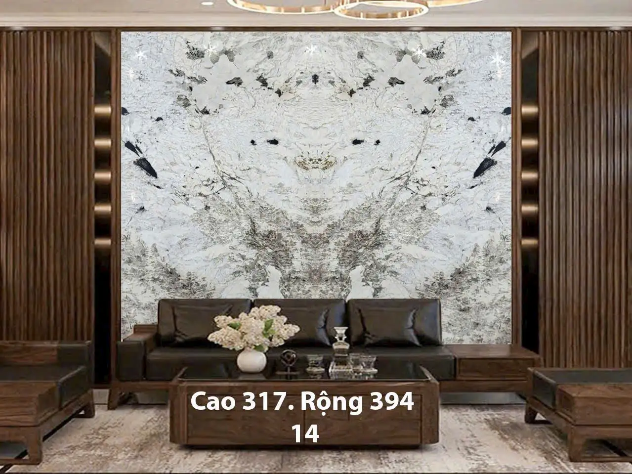Tranh Đá Xuyên Sáng Đối Xứng Cho Phòng Khách 280