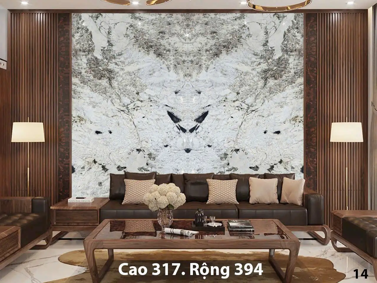 Tranh Đá Xuyên Sáng Đối Xứng Cho Phòng Khách 283