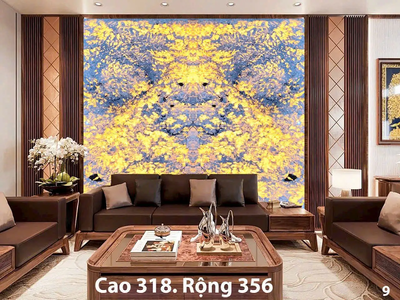 Tranh Đá Xuyên Sáng Đối Xứng Cho Phòng Khách 285